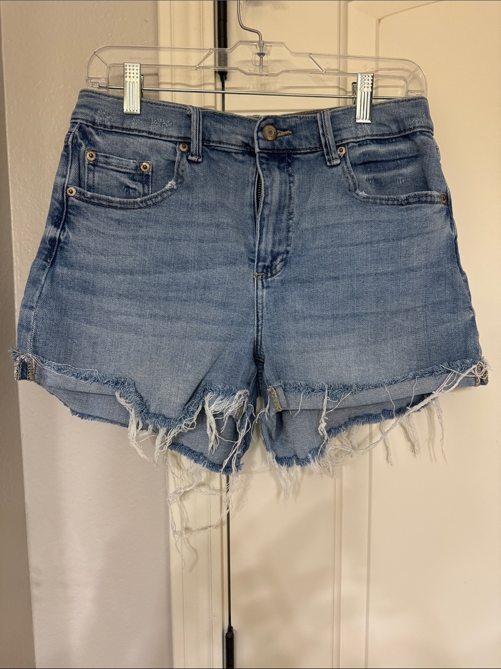 pistola Medium Blue Distressed Denim Shorts
